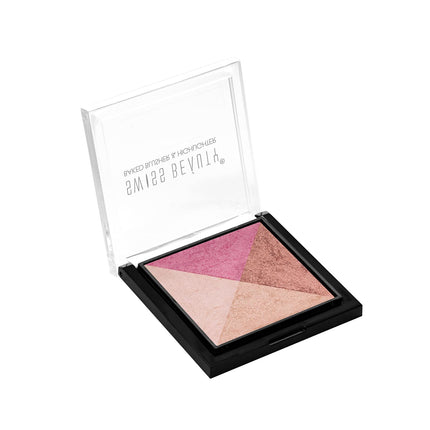 Swiss Beauty Baked Shimmer Blusher And Highlighter Palette -7g