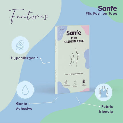 Sanfe Flix Fashion & Fabric Tape, 36 Piece Double Sided Body Tape