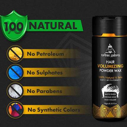 UrbanGabru Hair Volumizing Powder Wax strong hold | Matte Finish Pack of 2