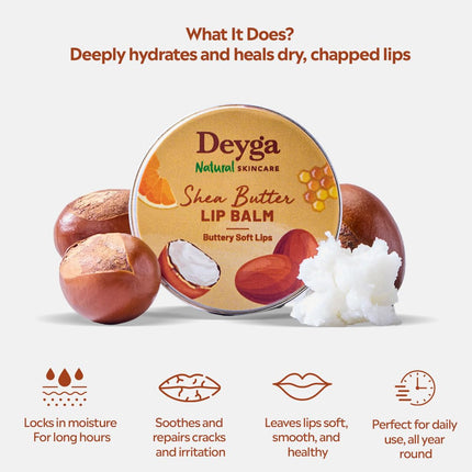 Deyga Shea Butter Lip Balm | Tinted Lip Care | For Dry & Chapped Lips