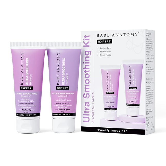 Bare Anatomy Ultra-Smoothing Shampoo & Hair Mask Travel 40ml
