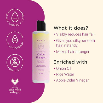 Arata Hair Fall Defense Onion Shampoo (200 ML)