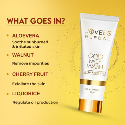 Jovees Herbal Ultra Radiance Gold Face Wash For All Skin Types 100ml