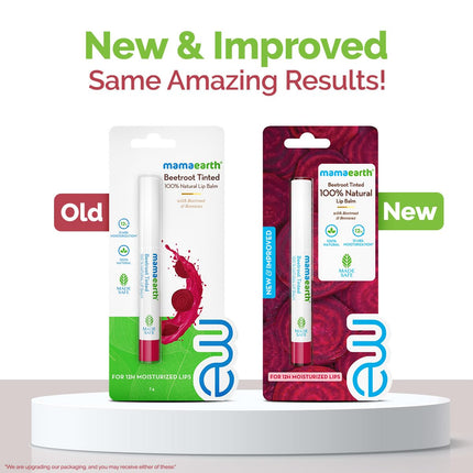 Mamaearth Beetroot Tinted 100% Natural Lip Balm with Beetroot & Beeswax for 12h Moisturized Lips - 2 g