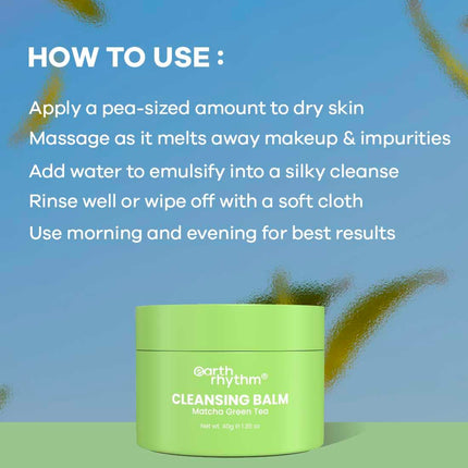 Earth Rhythm Matcha Green Tea Cleansing Balm-40gm