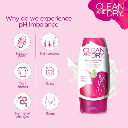 Clean and Dry| Daily Intimate Wash| Hygiene Wash For Women, Vaginal Wash -90ml