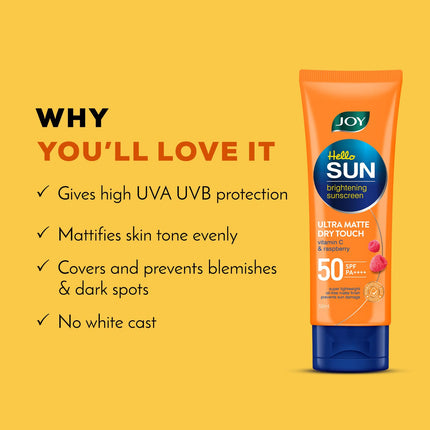 Joy Hello Sun Ultra Matte Sunscreen SPF 50 PA ++++ (100ml)