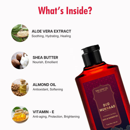 THE LOVE CO Oud Mukhaab - Oud Vanilla Body Wash-250ml