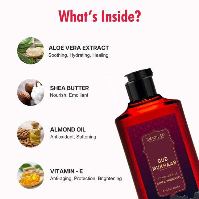THE LOVE CO Oud Mukhaab - Oud Vanilla Body Wash-250ml