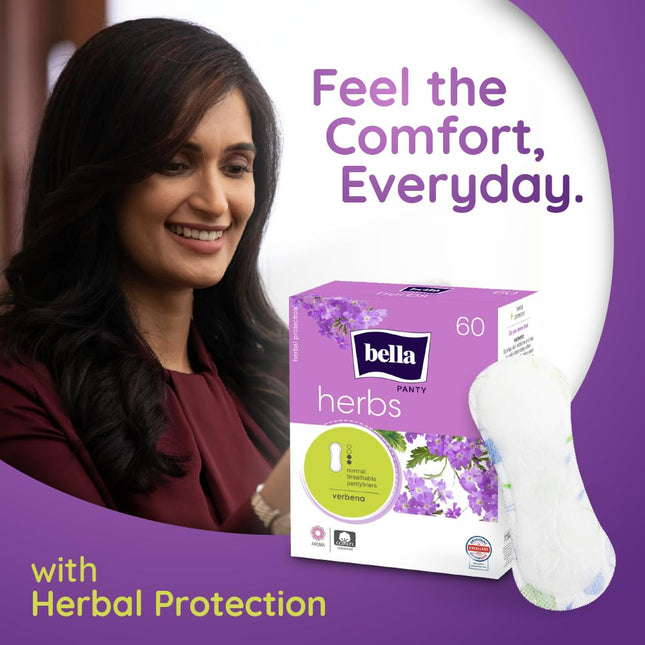 Bella Herbs Panty Liners, (Verbena Normal)(Pack of 60)