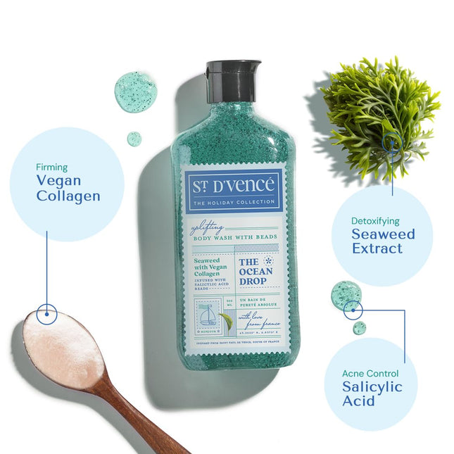 ST. D'VENCE Refreshing Ocean Drop Salicylic Acid Body Wash Shower Gel For Women & Men-300ml