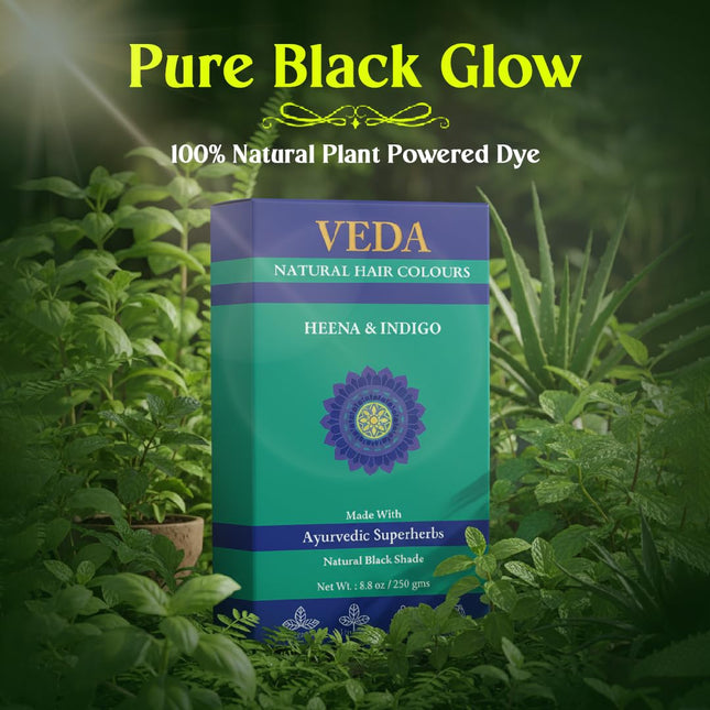 Veda Natural Hair Colours | Ayurvedic Hair Dye Kit Henna Powder 250gms