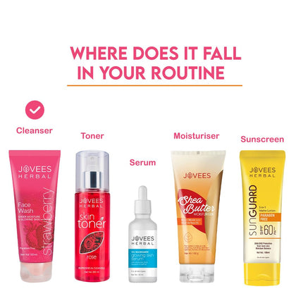 Jovees Herbal Strawberry Face Wash For Normal to Dry Skin Types - 120ML