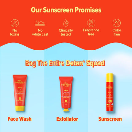 Aqualogica Detan+ Dewy Sunscreen SPF 50+ PA++++ with Cherry Tomato & HA - 50 g