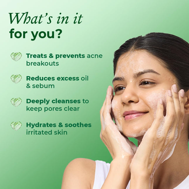 The Pink Foundry Acne Face Wash with 1.5% Salicylic Acid, Zinc PCA, Cica & Lemongrass -100ml