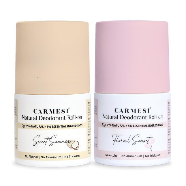 Carmesi Natural Deodorant Roll-on Combo for Women 2x 50 ml
