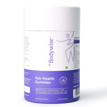 Be Bodywise Biotin Hair Gummies for Stronger, Shinier Hair & Nails | With Biotin, Zinc, Folic Acid, Fibre & Multivitamin