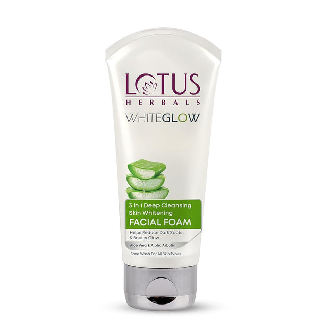 Lotus Herbals 3 in 1 Deep Cleansing Facial Foam | Face Wash for Women & Men-100G