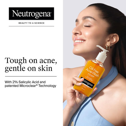 Neutrogena Oil Free Acne Wash | 2% Salicylic Acid Deep Cleansing Face Wash for Oily Skin-175ML