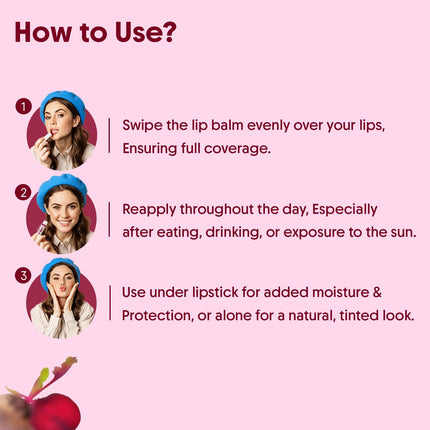 Aravi Organic Beetroot Tinted Lip Balm SPF 50 PA+++ 5g