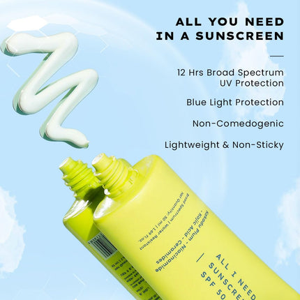 Hyphen All I Need Sunscreen SPF 50 PA ++++ |Lightweight Sun Cream | 50ml