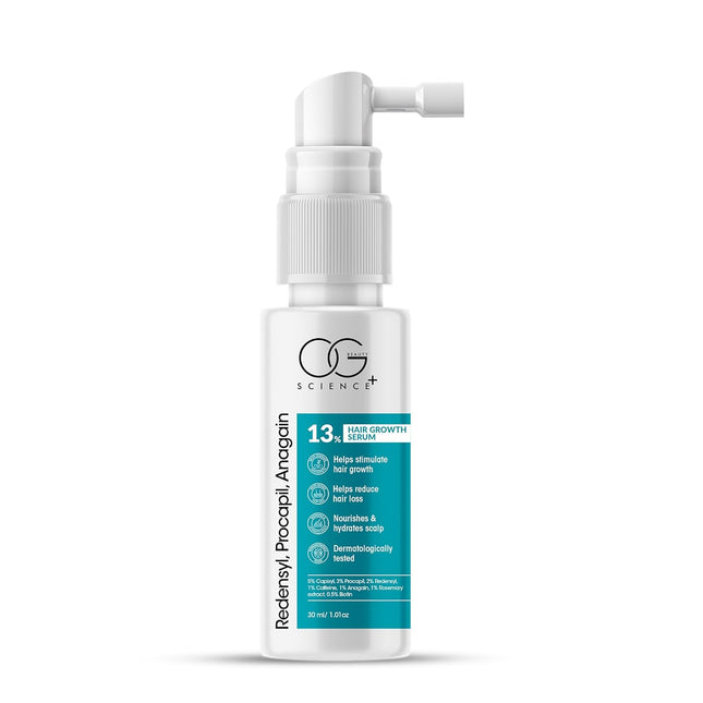 OG BEAUTY Science+ Hair Growth Serum 30ml - 5% Capixyl, 3% Procapil, 2% Redensyl, 0.5% Biotin | Enriched with Caffeine