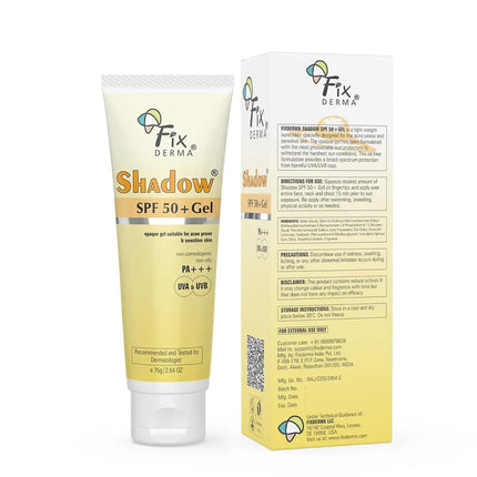 Fixderma Shadow Sunscreen SPF 50+ PA+++ Gel Broad Spectrum Sunscreen Unisex - 40 g (Pack of 1)