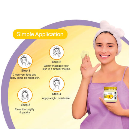 DR.RASHEL Ubtan Scrub For Face & Body With Haldi, Chandan & Kesar-380ML