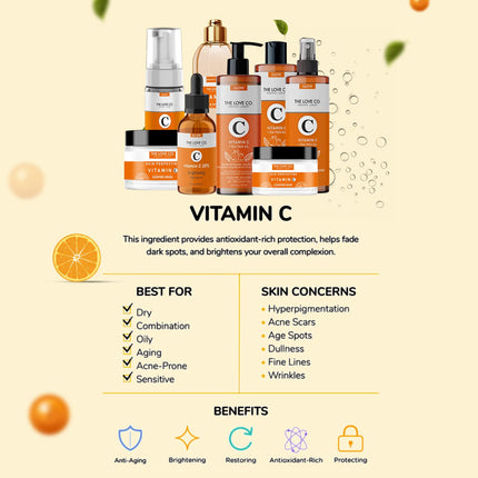 THE LOVE CO. Vitamin C & Tea Tree Oil Face Wash - Foaming Cleanser 200Ml