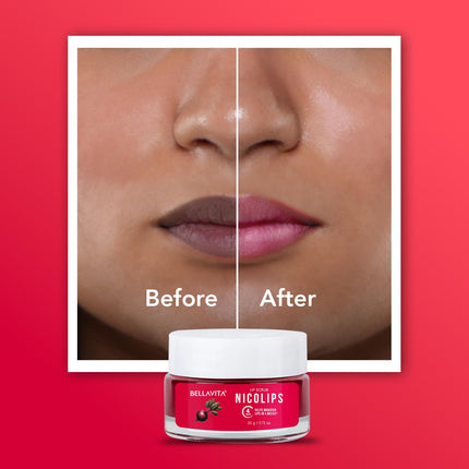 Bella Vita Organic NicoLips Lip Balm & Lip Scrub | Lip Balm for Dark Lips-20g