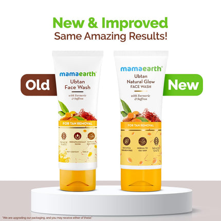 Mamaearth Ubtan Natural Glow Face Wash with Turmeric & Saffron For Men & Women | 100 ml