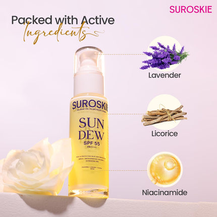 SUROSKIE SUN DEW SPF 55 PA++++ (50gm) | For UVA/B Protection Sunscreen
