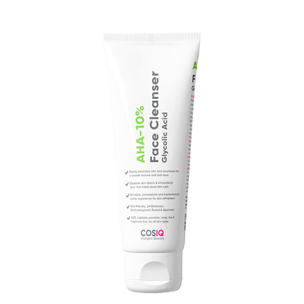 Cos-IQ 10% Glycolic Acid Brightening Face Wash | Sulphate-Free & Fragrance-Free | 100 ml