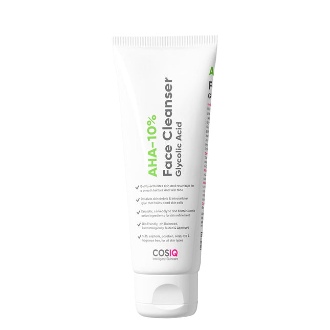 Cos-IQ 10% Glycolic Acid Brightening Face Wash | Sulphate-Free & Fragrance-Free | 100 ml