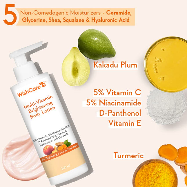 WishCare Multi-Vitamin Body Lotion - 5% Vitamin C, 5% Niacinamide-200 Ml
