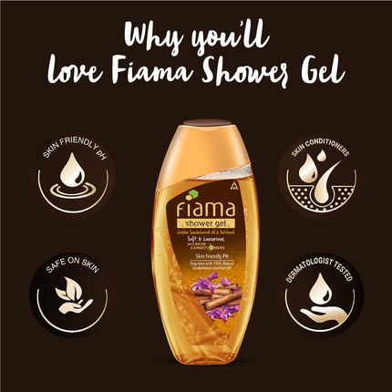 Fiama Body Wash Shower Gel Golden Sandalwood Oil and Patchouli, 250ml