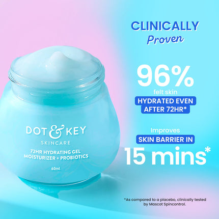 DOT & KEY 72Hr Hydrating Gel + Probiotics Moisturizer Face 60ml
