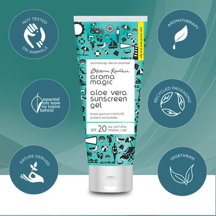 Aroma Magic Aloe Vera Sunscreen Gel 100ml | SPF 20 Protection-100 ml
