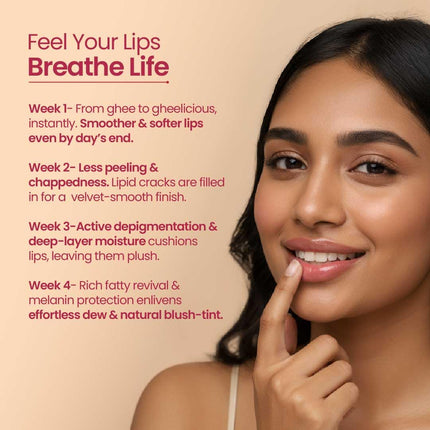 Nat Habit Lip Balm Fresh Beetroot Squalane 8gm Lip Butter With Desi Ghee & Raw Honey