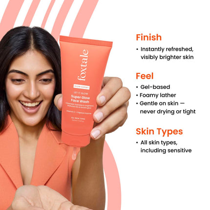 Foxtale Vitamin C Super Glow Face Wash with Papaya enzyme 150ml