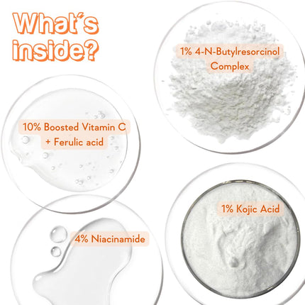 WishCare Super Serum Vitamin C,4% Niacinamide,1% Kojic Acid,0.5% Ferulic Acid,Licorice & 4-N-BR-30ml