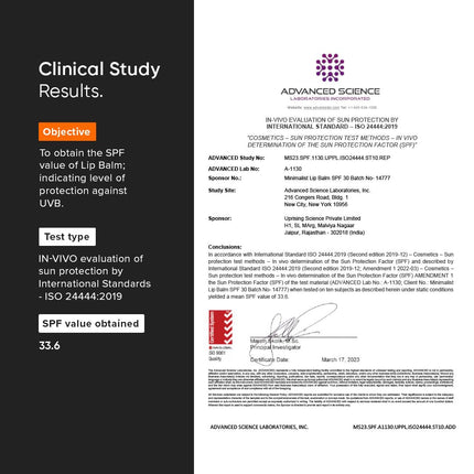 Minimalist Spf 30 Lip Balm With Ceramides & Hyaluronic Acid -8gm