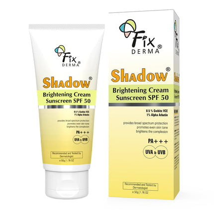 Fixderma Shadow Brightening Sunscreen SPF50 PA+++ with 1% Alpha Arbutin-50GM