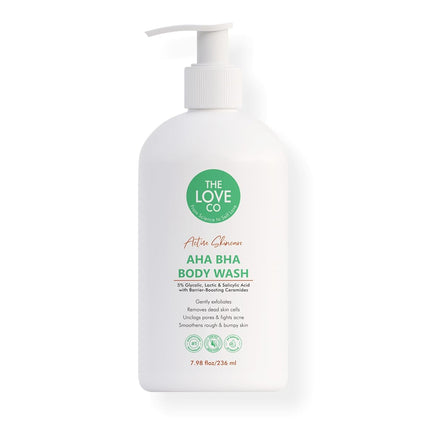 THE LOVE CO. AHA BHA Body Wash | 5% Glycolic, Lactic & Salicylic Acid-236ml