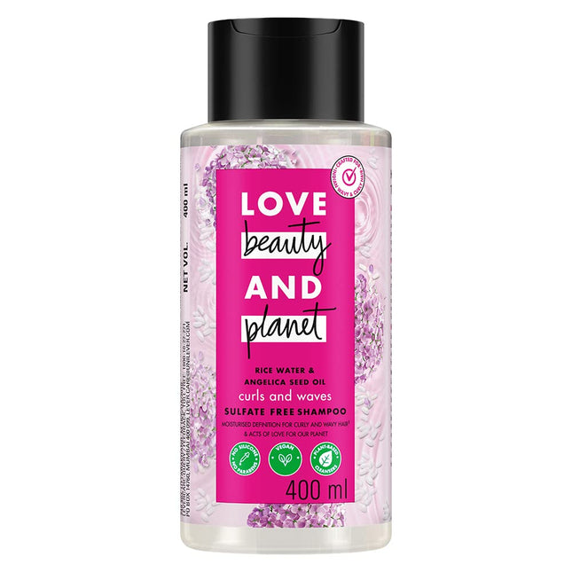 Love Beauty And Planet Rice Water & Angelica Seed Oil Silicone-Free Curl & Waves Shampoo-400ml