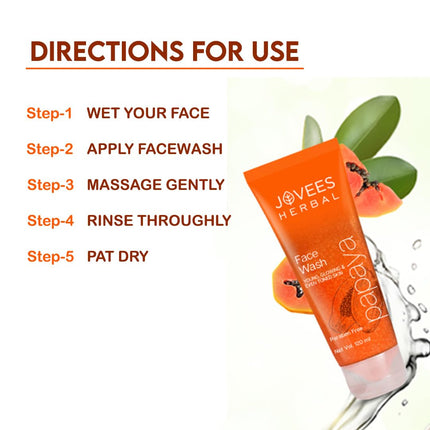 Jovees Herbal Papaya Face Wash For All Skin Types | For Men & Women - 120ML