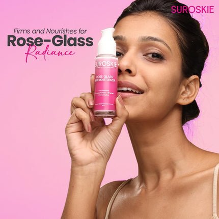 SUROSKIE Rose Glass Skin Moisturizer 50ml | Enriched With Collagen