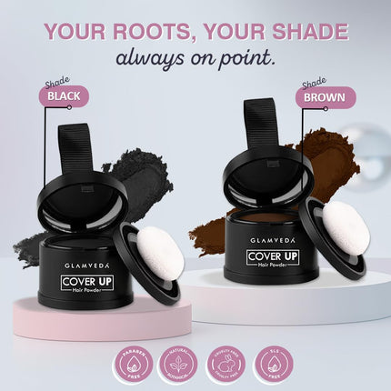 Glamveda Cover-Up Hair Powder - Black 4gm