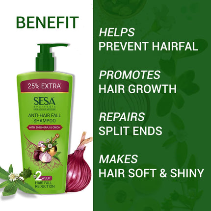SESA Ayurvedic Hair Oil 200Ml + Anti Hairfall Shampoo 500Ml