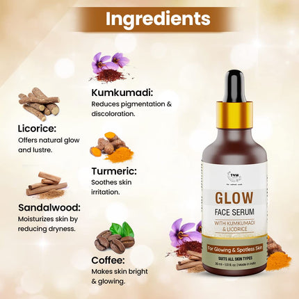 TNW-THE NATURAL WASH Glow with Kumkumadi, Licorice & Coffee Face Serum - 30ml